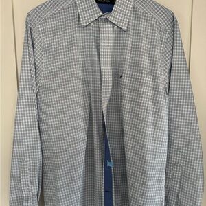 Nautica Men's Light Blue Plaid Shirt